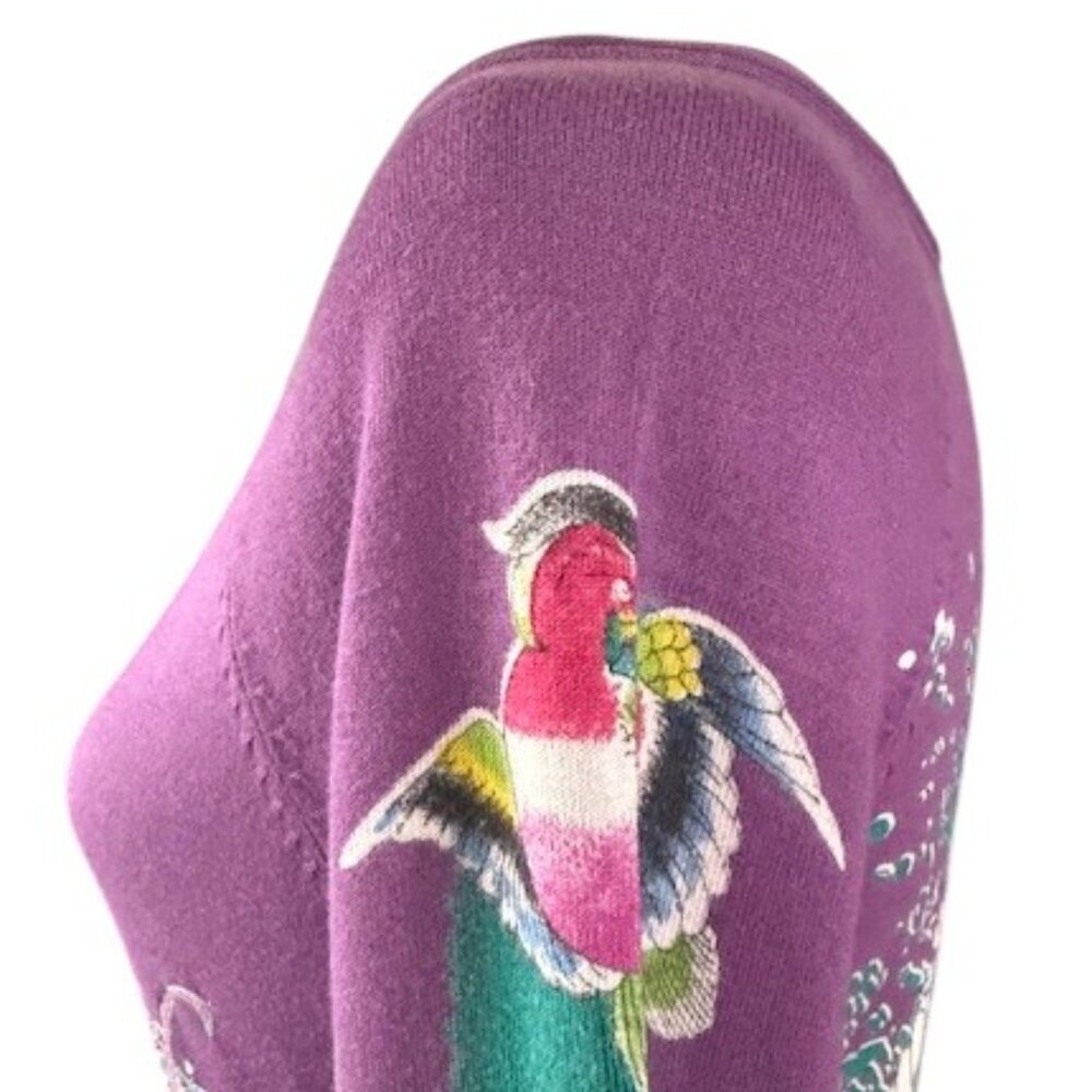 Ed Hardy Sweater Dress Beauty Graphic Print Rhinestone Purple Long Sleeves M EUC - Picture 6 of 16